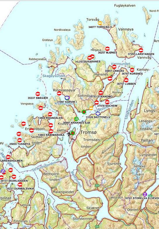 Tromsø-region Interkommunal kystsoneplan 5 kommuner 2013-2015 34 foreslåtte