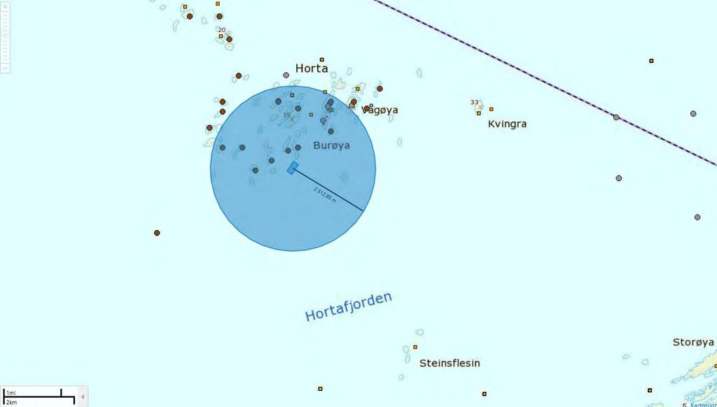 Truede eller sårbare arter (rødlistearter) Artskartet til artsdatabanken angir mange artsregistreringer i en radius på 2,5 km av lokaliteten Kleppe (Figur 6), noen av disse er rødlistearter.