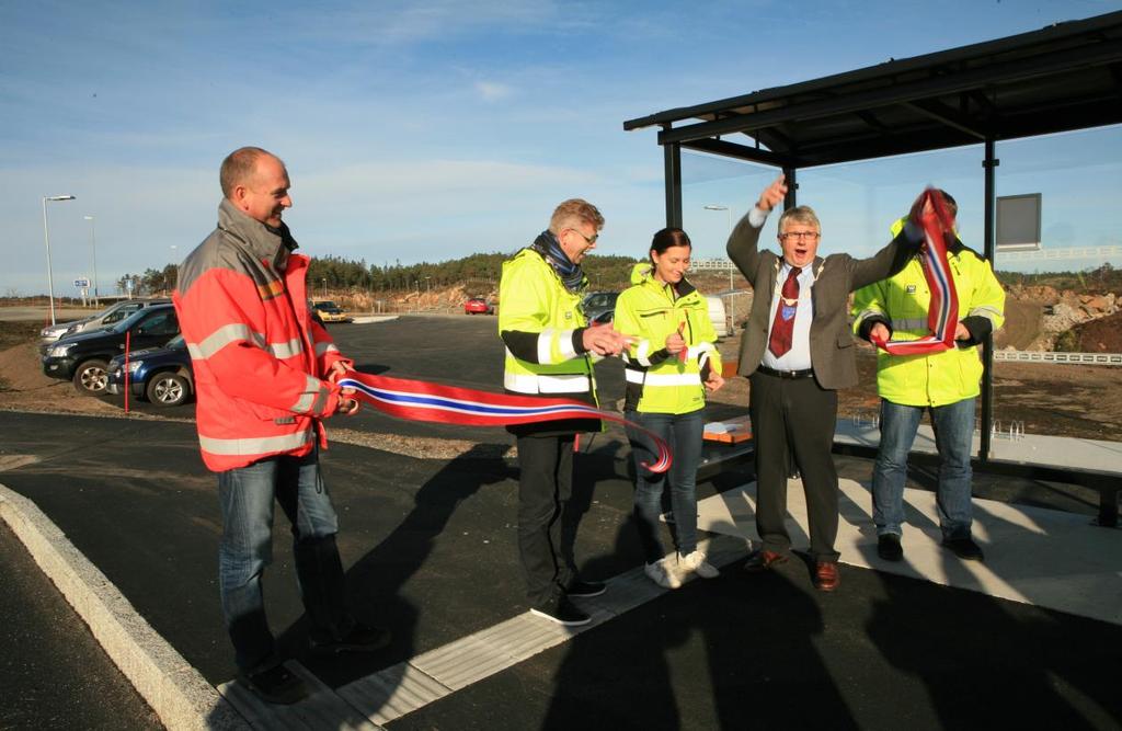 Innfartsparkering på Kjerlingland ved E18 i Lillesand ble åpnet 30.oktober 2014.