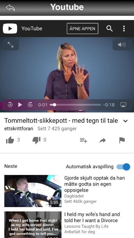 Når du har funnet videoen du vil ha klikker du