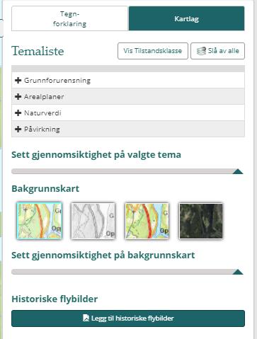 Sammenstill karttema Samlet relevante karttema Grunnforurensning