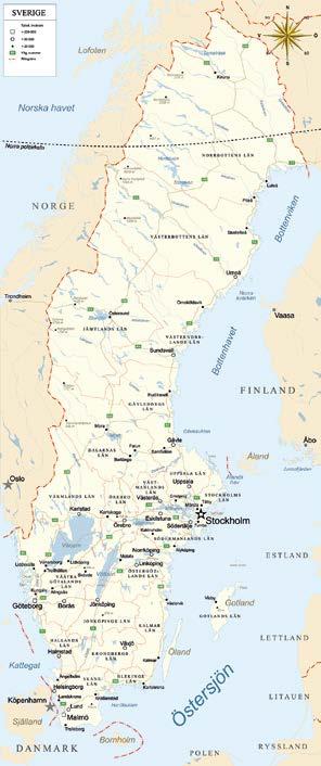 طبیعت و آب و هوا طبیعت سوئد در شمال و جنوب بسیار متفاوت است. در بخش های شمالی کشور کوه ها جنگل ها و دریاچه ها قرار دارند. از چند رودخانه در منطقه نورلند با استفاده از نیروگاه های آبی برق تولید می شود.
