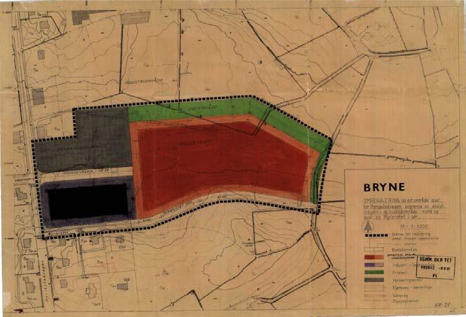 Gjeldende reguleringsplan plan nr 0025 Planområdet ligger innenfor kommunedelplan for Bryne sentrum 2015-2026. Planen ble vedtatt av Time kommunestyre 13.09.2016.