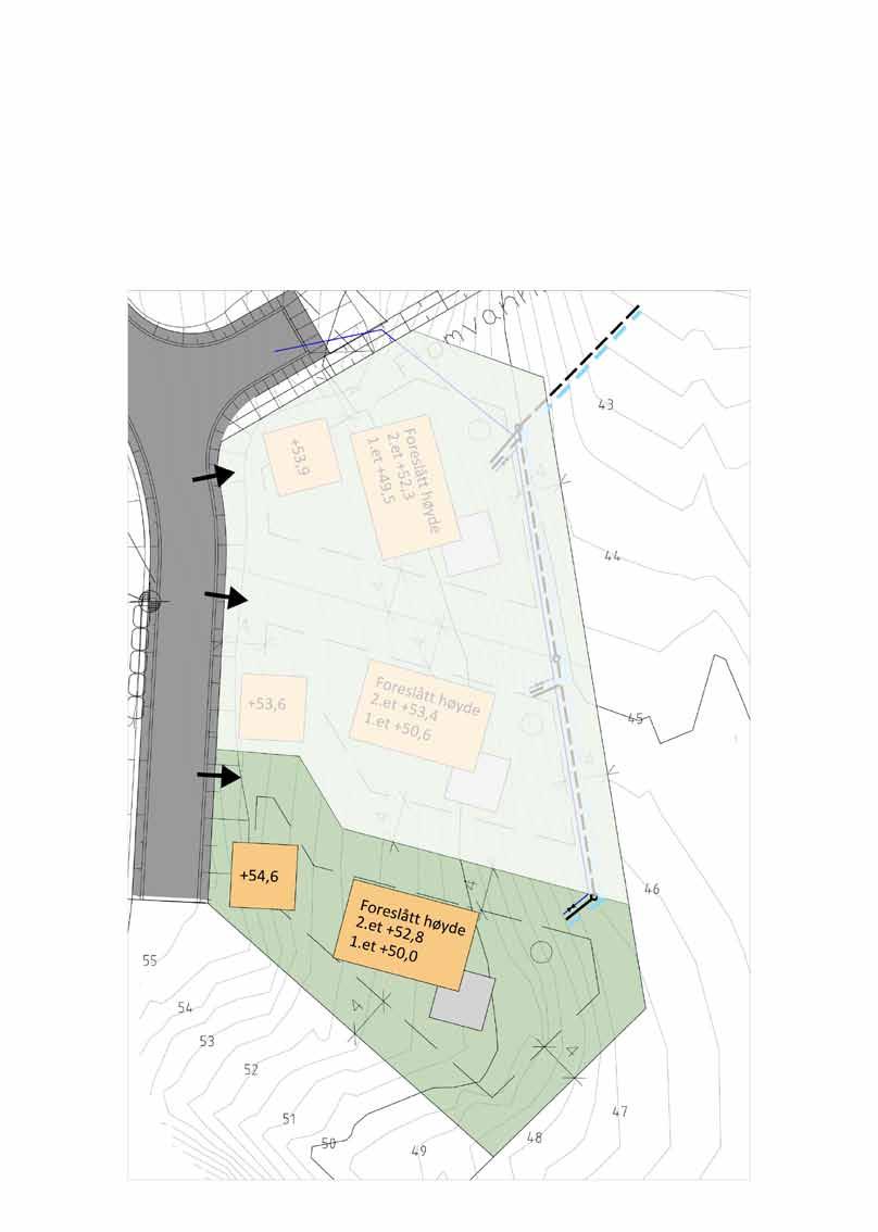 TOMT 7 Areal: 77 m 2 Tomten ligger i skrånende terreng, og egner seg for