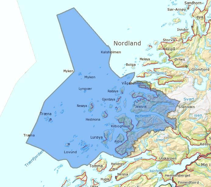 6 Sør-Salten Vannområde Sør-Salten omfatter et totalareal på 5493 km 2. Av registrerte vannforekomster per 01.09.2011 utgjør innsjøer ca 109 km 2, grunnvann ca 11 km 2 og kystvann 3101 km 2.