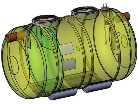 Fettutskiller PE m/alarm for innv.montering NS2 EuroREK Fettutskiller GRP m/alarm for innv.