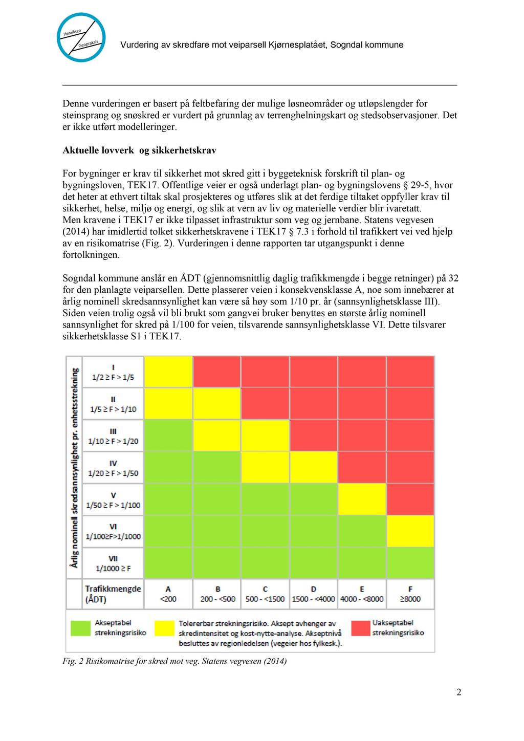 Denne vurderingen er basert på feltbefaring der mulige løsneområder og utløpslengder for steinsprang og snøskred er vurdert på grunnlag av terrenghelningskart og stedsobservasjoner.