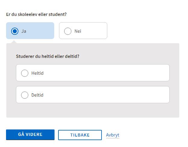 Vi ønsker å vite om søker er under utdanning, da dette vil være viktig ifm videre kartlegging og kan påvirke utmålingen av økonomisk