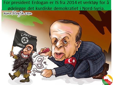 Bilde 11. Fra 2014 har det vi kan kalle krigen mot kurderne, fått verst utslag i Tyrkia og Syria. Etter valgnederlaget i juni 2015 starta president Erdogan ei voldsom militær opptrapping.