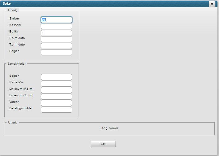 Page 10 of 17 Det oppstår også situasjoner hvor du kjenner for eksempel et beløp eller en vare, men ikke bongnummer, løpenummer eller hvilke dato. Da kan du benytte deg av muligheten til å søke.