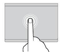 Trykke Trykk hvor som helst på pekeplaten med én finger for å velge eller åpne et element.