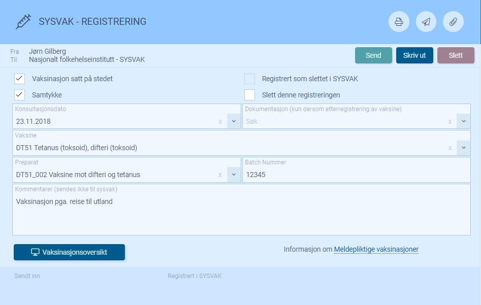 Nyopprettet registrering som skal sendes inn Korrigere en registrering Det er veldig enkelt å korrigere en registrering.
