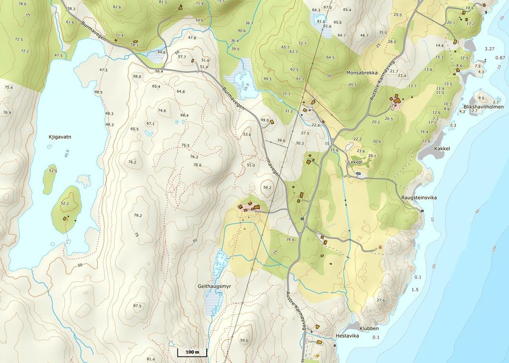 Figur 9. Kart over område Blikshavnbekken.