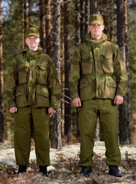 1.2 Feltuniform 1 (F-1) Beskrivelse: Enkel feltuniform i bomull, til bruk under alle feltforhold, sommer og vinter. Består av feltbukse og feltjakke.