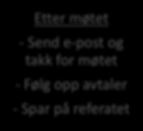 møtet - Send e-post og takk