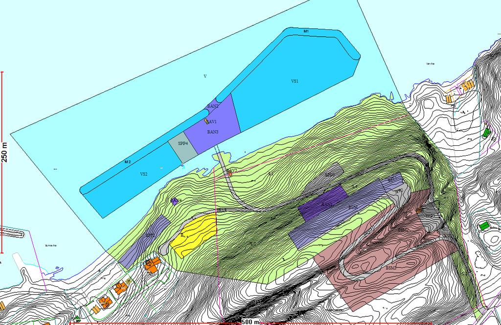 Side 4 av 7 Illustrasjon av planforslaget Vurdering: Arealbruk Planforslaget medfører at ubebygde arealer i 100-metesbeltet mot sjø tas i bruk, noe det delvise åpnet for i kommunedelplan for