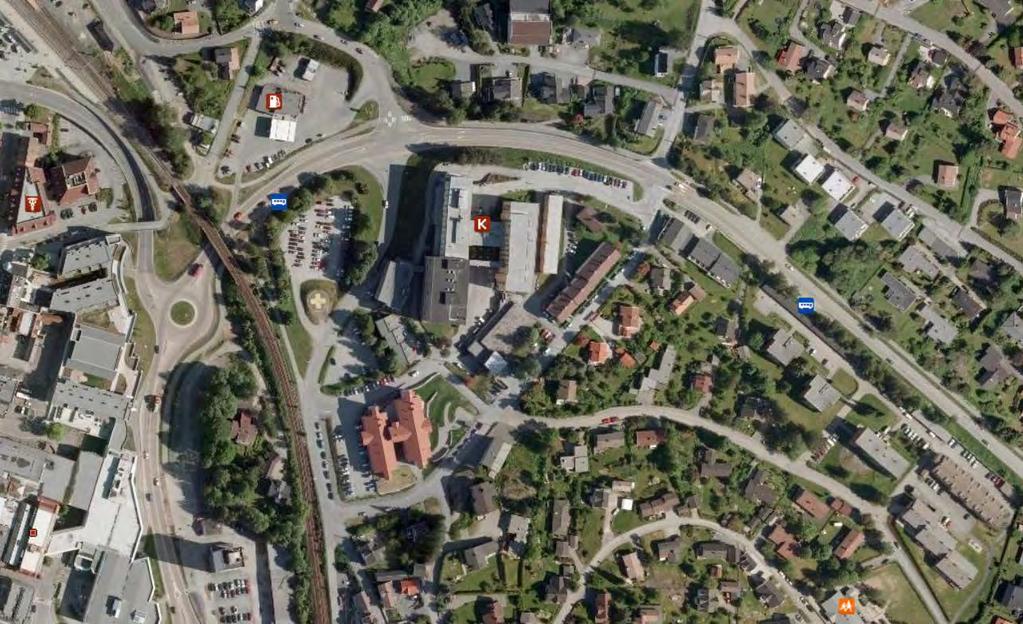 7.3.3 Eksempel på fotgjengerkryssing i plan i gate med helning Eksempel er hentet fra E134 gjennom Kongsberg.