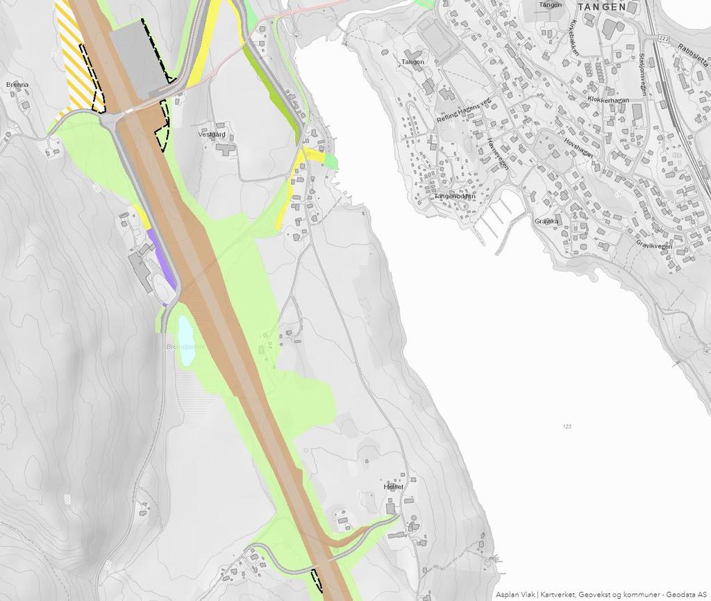 Nye Tangen stasjon Helset Figur 5 Oversiktskart. Planområdene ligger langs planlagt nytt dobbeltspor fra Helset og nordover til Sørli.