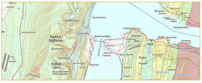 Berggrunnen i planområdet (kilde NGU.no) På begge sider av Straumen er det mektige breelvavsetninger. For øvrig er det tynne morenelag, samt noe marine avsetninger i strandsonen flere steder.