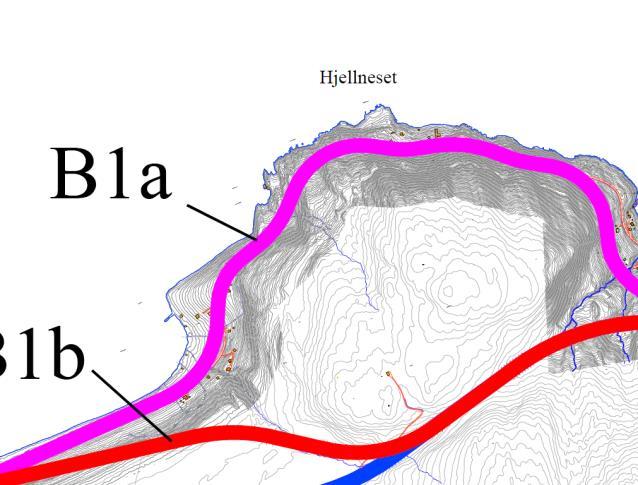 Figur 9 Tunnel gjennom Nakkefjellet Tunnelen gjennom Nakkefjellet antas å gå gjennom skifrige bergarter, og litt sandstein, marmor og gneis.