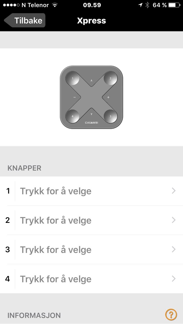 Hvis appen ikke finner Xpress panelet automatisk, se Frakoble seksjonen på neste side. 2.