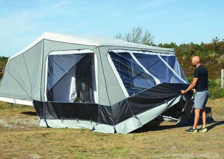 Camp-let-teltvogn er. Den er lett å sette opp og tar kort tid.
