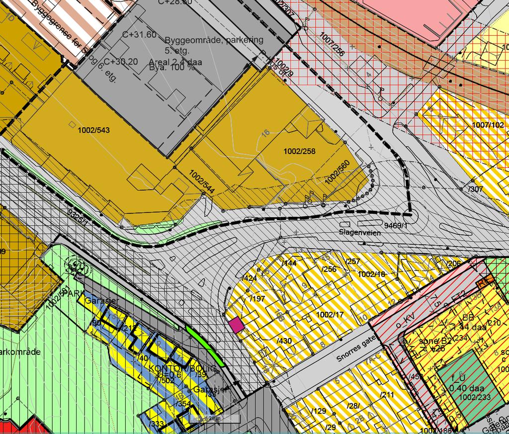 Kartutsnitt fra Tønsberg kommunes byplan. 7. VERDIGRUNNLAG, ny bebyggelse Oppdraget går ut på vurdere markedsverdien på den ny bebyggelsen på eiendommen.