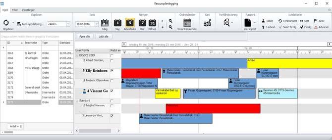 SpeedyCraft Schedule intelligent ressursstyring Ressursstyring med SpeedyCraft Schedule Fordeler arbeidsordre på feltarbeiderne Planlegging og tildeling av oppdrag fra kontoret skjer enten direkte