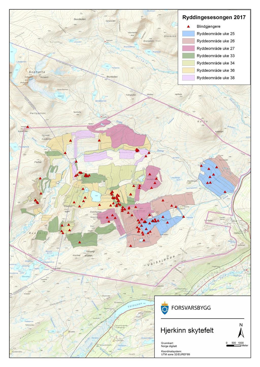 6.1.14 Ryddet område 2017 Totalt ryddet område 53,8 km².