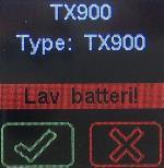 Batterialarm fra sender Når der mottas en alarm fra en sender som har dårlig batteri, vises teksten "Lavt batteri". I listen "Siste anrop" vil man også kunne se "Lavt batteri" for senderen.