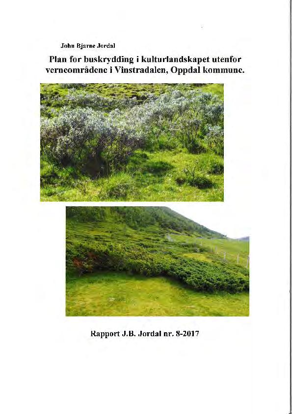 Ryddeplan for verneområdene i Vinstradalen Oppdal kommune fikk tildelt 18.000 kr. (eks. mva.) til utarbeiding av plan for rydding av busker i verneområdene i Vinstradalen.