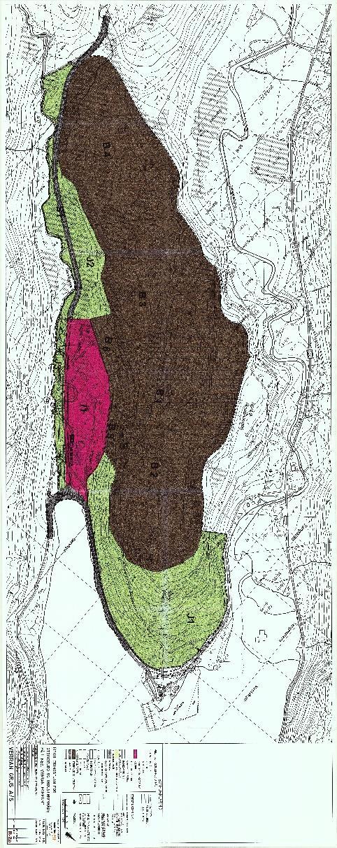 Figur 3 - Gjeldende reguleringsplan fra 2001 Reguleringsplan for steinbrudd og industriområde på Fines ble utarbeidet med bakgrunn i økende etterspørsel etter grus og pukk med høy kvalitet, både