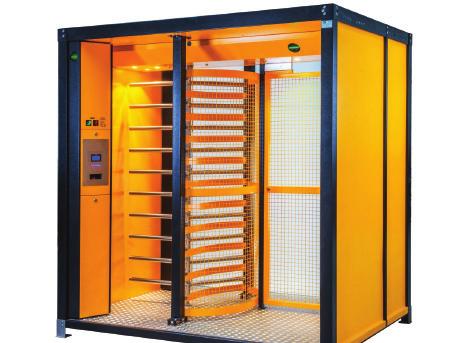 Garda Rotasjonsgrind BTX 300-S Container - Art. nr. 1412 Containerløsning gir god beskyttelse mot vær og vind, og er en robust løsning for bruk på byggeplass.