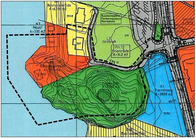 bustad, naust og båtbyggjarskule. Utsnitt av reguleringsplan for Jondal sentrum, 1995. PlanID og plannamn Plannamn: Detaljreguleringsplan for Akkjerhaugen, del av gnr. 31, bnr 1, 22, 27 m.fl i.