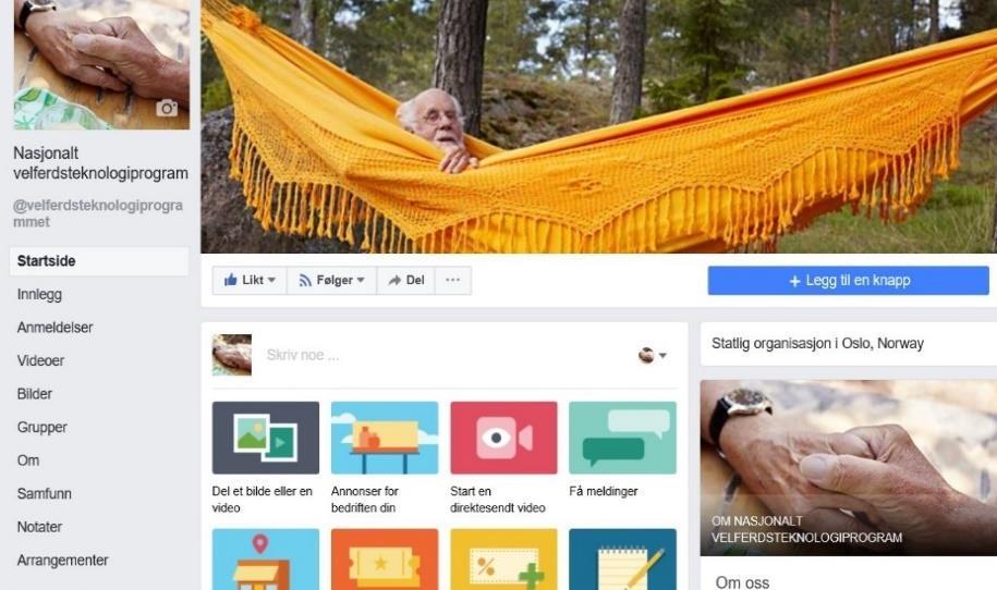 Nasjonalt velferdsteknologiprogram på nett https://www.facebook.