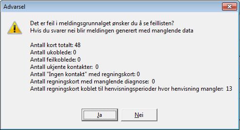 6 NPR rapportering Ved å trykke ''Ja'' vil vi få en oversikt over alle regningskort