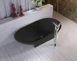 Badekaret er produsert i Solid Surface materiale for frittstående montering.