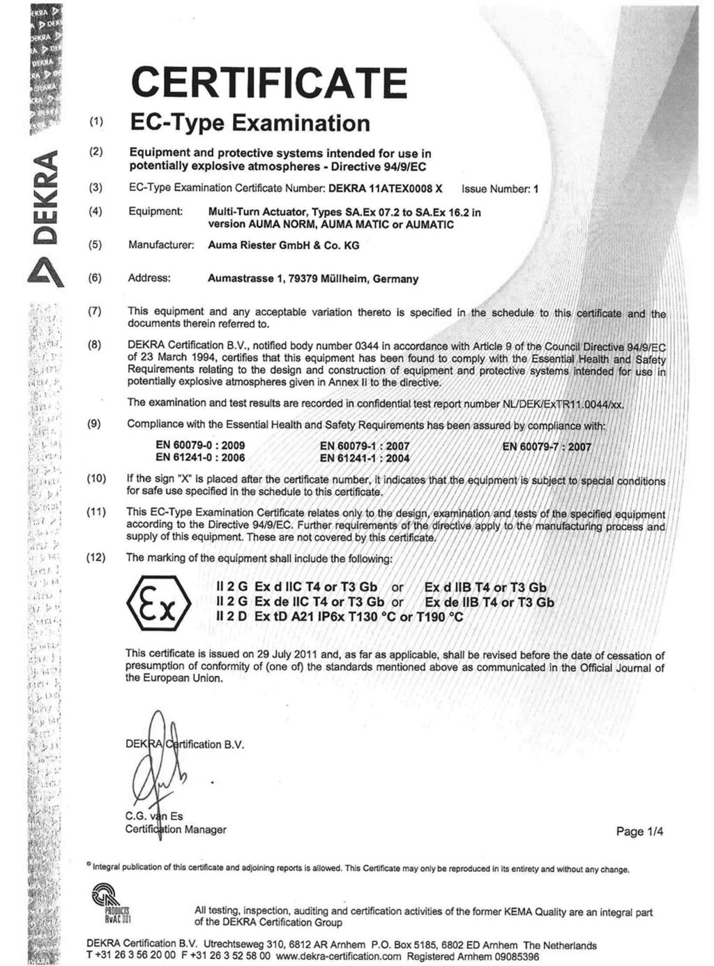 Sertifikater SAEx 07.2 SAEx 16.2 / SAREx 07.2 SAREx 16.