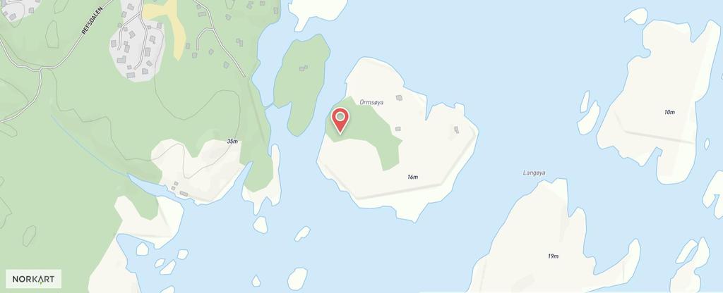 11 ORMSØYA Koordinat: 58 4 5 N 8 0 39 Ø Beskrivelse: 2 større sitkagran tett opp mot hytte. Svært kvistrike. Høyde opp mot 14 meter og 45 cm BHD.