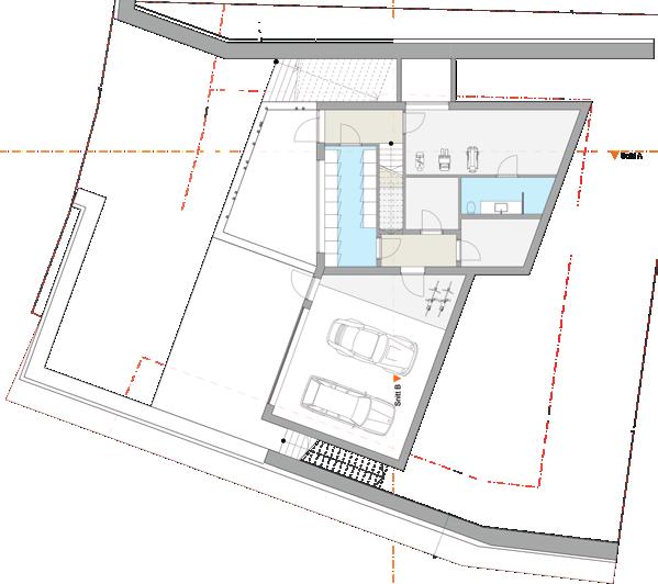 3. etasje inneholder stue og kjøkken med panoramautsikt og utgang til takterrassen mot vest