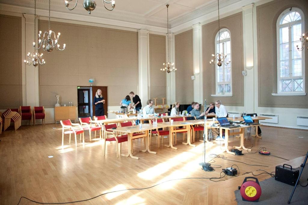 Rapport fra akustikkma ling Uranienborg menighetshus, Store menighetssal Oslo i Oslo Akershus musikkråd, rapport dato: 10.11.