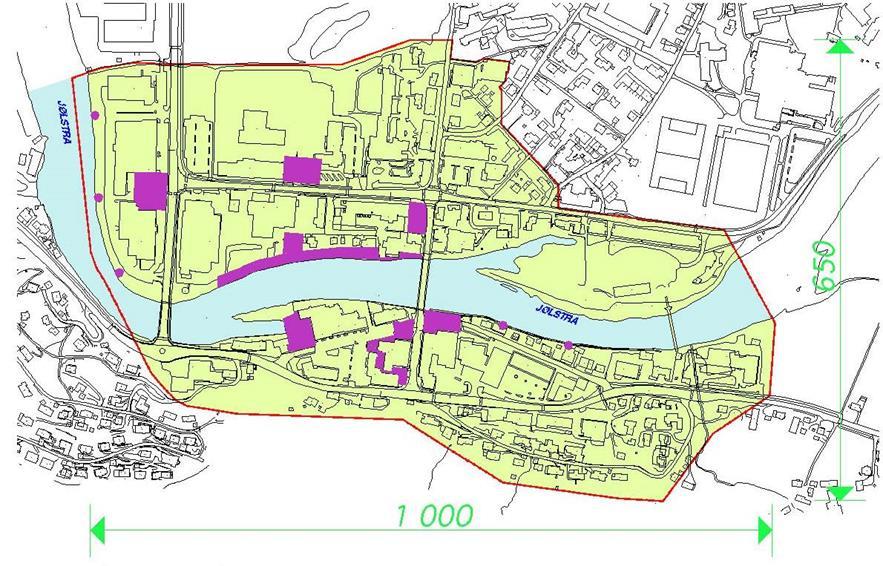 Figur 4: Prinsipp for torg og plassar i gjeldane kommunedelplan for planmessig sentrumsutvikling, 2005.