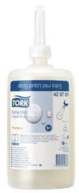 Produktnavn Kvalitet Farge Egenskap Innhold flaske (ml) Ant doser Ant/ eske System ID 995240 42070 Tork Ekstra Mild