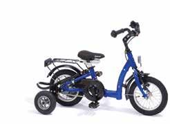 3-18 spesial sykkel 12 Anbefales til barn fra 2 til 4 år. Her avbildet med standard utstyr. Skrittlengde 31-41 cm. Varenr.