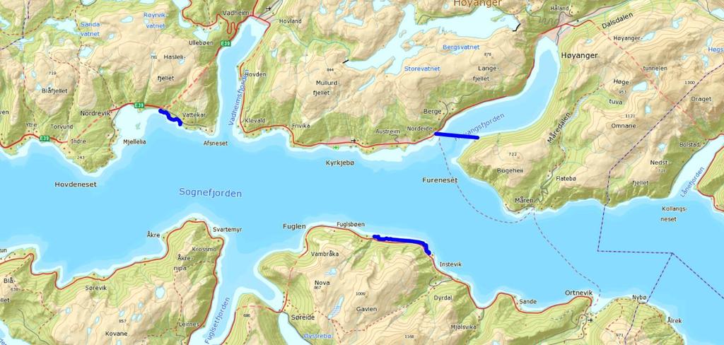 Eit på nordsida av fjorden aust for Nordvikane og eit på sørsida frå Strandselvi til Instevik. Til saman ca. 4,7 km strandlinje. I tillegg føreslår vi at hummaren blir freda i heile Høyangsfjorden.
