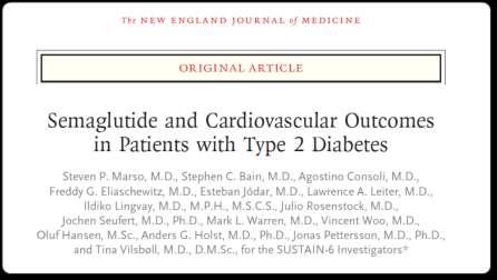SUSTAIN 6: Cardiovascular outcome trial 1 Randomisation (1:1:1:1) N=3,297 Semaglutide 1.0 mg Semaglutide 0.5 mg Placebo 1.0 mg Placebo 0.