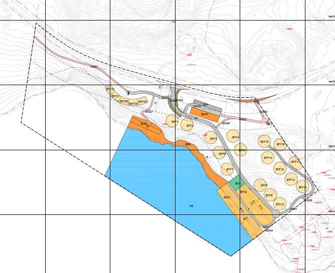 Oppsummering Grunneier av gnr.115, bnr.2 ønsker i første omgang å tilrettelegge for spredt fritidsbebyggelse, hytter i rekke og garasjeanlegg for båter med mer.