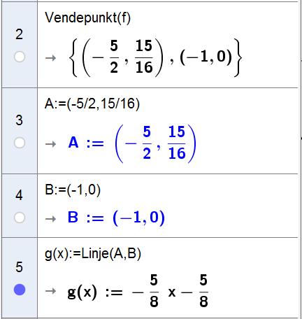 DEL Med hjelpemidler Oppgave ( 6 poeng) Funksjonen f er gitt ved 4 3 f( ) 7 5 9 a) Bruk graftegner til å tegne grafen til f. Vi tegner grafen til f i GeoGebra Grafen til f har to vendepunktene A og B.