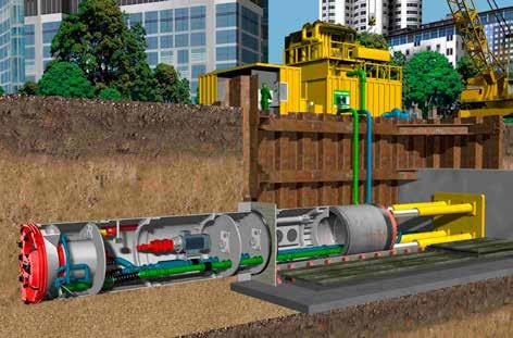 94 Tunnelering tunnelering under jernbane, kan togene kan gå som normalt. Det finnes flere eksempler på at tunnelering åpner for etablering av rør der konvensjonelle metoder ikke er gjennomførbare.