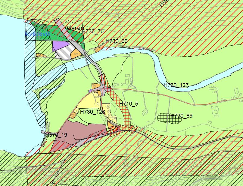 Figur 13 Utsnitt av Kommuneplan for Gjesdal 2015-2027. 4.2.3 Gjeldende og tilgrensende reguleringsplaner I Forsand kommune er det ingen gjeldende reguleringsplaner innenfor eller i nærheten av planområdet.